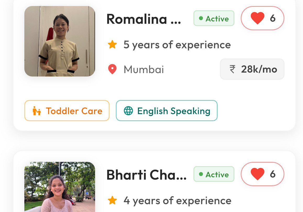 Browse nanny profiles